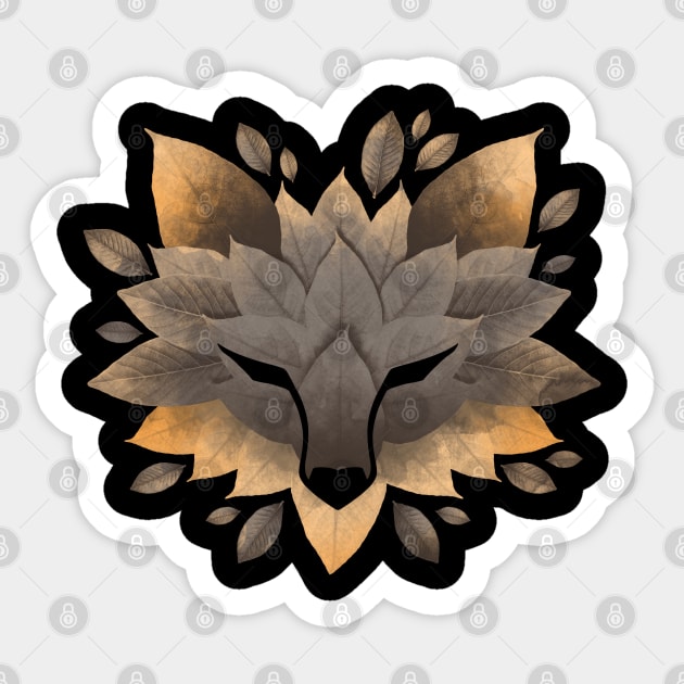 Wolf of leaves Sticker by NemiMakeit